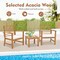 Costway 3 PCS Outdoor Furniture Set Acacia Wood Conversation Set with Soft Seat Cushions White/Grey/Navy